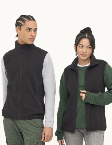SOL-03822-Unisex Factor Zipped Fleece Bodywarmer